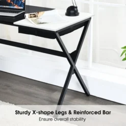 Costway Computer Desk Writing Study Laptop Table W/ Drawer & Storage Bag WalnutBlack -Office Furniture GUEST d482074e 5aeb 4c14 ae84 1ddb362269bd