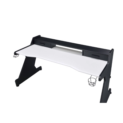 Bigga Gaming Desk Black/White - Acme Furniture 5 Bigga Gaming Desk Black/White - Acme Furniture - Image 3
