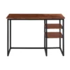 45" Tubular Metal Frame Desk With Wooden Top And 2 Side Shelves Brown/Black - The Urban Port 2 45" Tubular Metal Frame Desk With Wooden Top And 2 Side Shelves Brown/Black - The Urban Port -Office Furniture GUEST d49d1ff9 87f3 4f0b 9548 37212113cde0