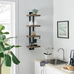 36" X 11" 4 Tier Ladder Bracket Floating Wall Shelf Unit - Danya B. 26 36" X 11" 4 Tier Ladder Bracket Floating Wall Shelf Unit - Danya B. -Office Furniture GUEST d4a757ec 5c43 4396 ac9a 36d85062cf50