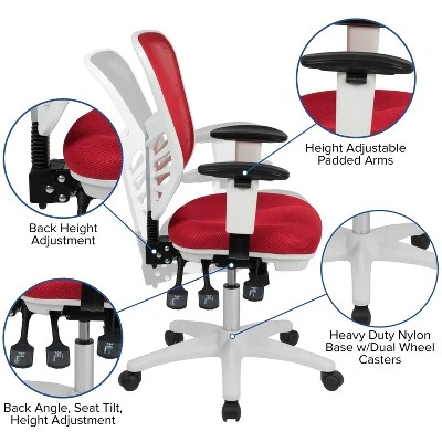 Flash Furniture Mid-Back Mesh Multifunction Executive Swivel Ergonomic Office Chair With Adjustable Arms 13 Flash Furniture Mid-Back Mesh Multifunction Executive Swivel Ergonomic Office Chair With Adjustable Arms - Image 11