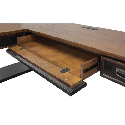 Hartford Open L Shaped Desk Brown - Martin Furniture 4 Hartford Open L Shaped Desk Brown - Martin Furniture - Image 2