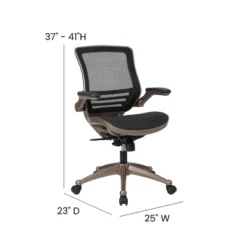 Flash Furniture Mid-Back Transparent Mesh Executive Swivel Office Chair With Flip-Up Arms -Office Furniture GUEST d7906475 e832 4303 aca8 ed04f102a802