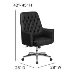 Merrick Lane Office Chair Ergonomic Executive Tufted Mid-Back With Padded Arms 360° Swivel And Adjustable Height -Office Furniture GUEST da52231c 8d7b 445e a4d1 7752c3bf2362
