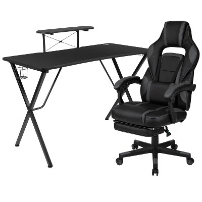 Flash Furniture Gaming Desk With Cup Holder/Headphone Hook/Monitor Stand & Reclining Back/Arms Gaming Chair With Footrest 13 Flash Furniture Gaming Desk With Cup Holder/Headphone Hook/Monitor Stand & Reclining Back/Arms Gaming Chair With Footrest - Image 11