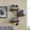 31.1" X 24.2" 3 Tier Industrial Pipe Wall Shelf Brown/Black - Danya B. -Office Furniture GUEST dc6fec8b e751 4447 b219 20090eee4a47