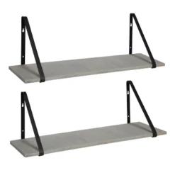 27.5" X 8.2" 2pk Soloman Wooden Shelf Set With Brackets - Kate & Laurel All Things Decor -Office Furniture GUEST de1aae24 23ad 4788 bb6c 306008ae9a09