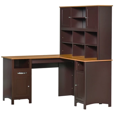 HOMCOM L-Shaped Computer Desk With Storage Shelves, Home Office Desk With Drawers And Cabinets 5 HOMCOM L-Shaped Computer Desk With Storage Shelves, Home Office Desk With Drawers And Cabinets - Image 3