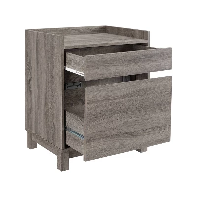 2 Drawers Filing Cabinet Wood/Gray - Linon 5 2 Drawers Filing Cabinet Wood/Gray - Linon - Image 3