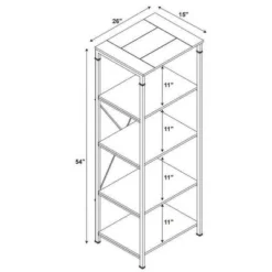 54" Austin Bookshelf Brown - Linon -Office Furniture GUEST dfeb6605 675f 4b48 9054 1057f0d5672a