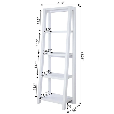 63.25" Newport Lilly Bookcase White - Breighton Home 5 63.25" Newport Lilly Bookcase White - Breighton Home - Image 3