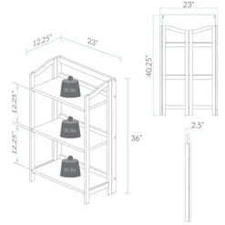 Stratford 36" 3 Shelf Folding Bookcase -Office Furniture GUEST e036a0f4 bbc0 4738 ba93 93aee9fc20fd