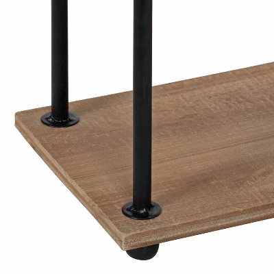 20" X 32" Walters Wood/Metal 3 Tier Shelving Brown - Kate & Laurel All Things Decor 4 20" X 32" Walters Wood/Metal 3 Tier Shelving Brown - Kate & Laurel All Things Decor - Image 2