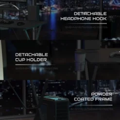 BlackArc Tango Gaming Desk & Chair Set - Reclining Gaming Chair With Slide-Out Footrest & Gaming Desk With Cupholder/Headphone Hook -Office Furniture GUEST e356fe2f 90f1 4a38 b82b 9542e2a916b4