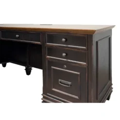 Hartford L Shaped Pedestal Desk Brown - Martin Furniture -Office Furniture GUEST e3b75055 9321 4f98 ae83 418648a1ab30