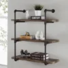 35" X 31.5" Three Tier Industrial Pipe Wall Shelf Natural - Danya B. 1 35" X 31.5" Three Tier Industrial Pipe Wall Shelf Natural - Danya B. -Office Furniture GUEST e41785a6 80b6 4a03 8edc 31612f8f3c90