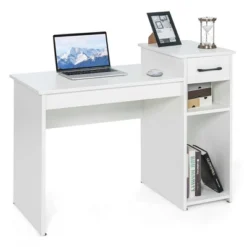 Costway Computer Desk PC Laptop Table W/ Drawer And Shelf Home Office Furniture White 19 Costway Computer Desk PC Laptop Table W/ Drawer And Shelf Home Office Furniture White -Office Furniture GUEST e55a4b37 85ed 4f31 8c84 fb5a2d2db3dd