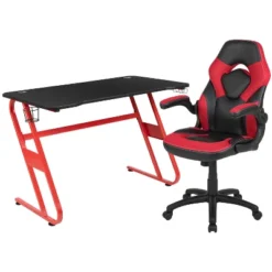 Flash Furniture Gaming Desk And Racing Chair Set With Cup Holder And Headphone Hook -Office Furniture GUEST e56516e6 1abe 4adb 940a 79913d16eb4b