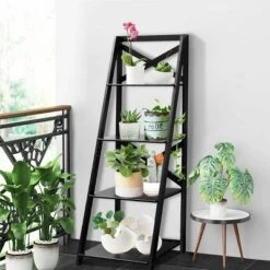 2 Pcs 4-Tier Ladder Shelf Bookshelf Bookcase Storage Display Leaning Home Office 11 2 Pcs 4-Tier Ladder Shelf Bookshelf Bookcase Storage Display Leaning Home Office -Office Furniture GUEST e5834c97 8c12 41f4 80b8 0a64604da0e2