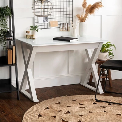 Glass Top Writing Desk With Drawer - Saracina Home 9 Glass Top Writing Desk With Drawer - Saracina Home - Image 7