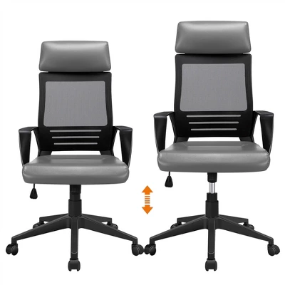 Yaheetech Swivel Office Desk Chair Study Work Chair With Headrest Lumbar Support Rolling Wheels 5 Yaheetech Swivel Office Desk Chair Study Work Chair With Headrest Lumbar Support Rolling Wheels - Image 3