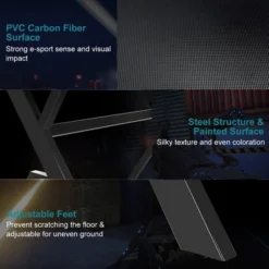 Costway X-Shaped Gaming Desk & Racing Style Massage Chair Set Home Office Black+White/Blue/Grey/Red -Office Furniture GUEST e836d993 6fe1 4444 8f2c 893ac29963c8