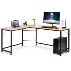 Costway L-Shaped Computer Desk Corner Workstation Study Gaming Table Home Office -Office Furniture GUEST e8be7f8d ea18 430e a71d 35fae1793ab5
