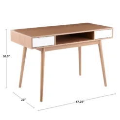 Pebble Double Contemporary Computer Desk Wood Natural/White - LumiSource 17 Pebble Double Contemporary Computer Desk Wood Natural/White - LumiSource -Office Furniture GUEST e967fa22 94bb 42e8 9ddf fe953f39e639