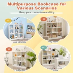 Costway Kids Toy Storage Organizer 9-Cube Kids Bookcase For Books Toys Ornaments -Office Furniture GUEST ebfb084b 98ca 47ca b169 2960b9eadf78