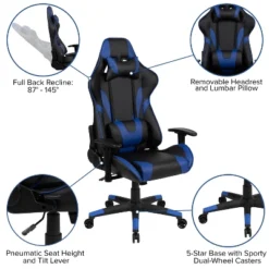 Emma And Oliver Gaming Bundle-Desk, Cup Holder/Headphone Hook & Reclining Chair -Office Furniture GUEST ec262242 0c82 4bec bf49 8f9f8b479277
