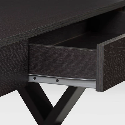 Folio Cross Leg Farmhouse Desk Rich Brown - CorLiving 7 Folio Cross Leg Farmhouse Desk Rich Brown - CorLiving - Image 5