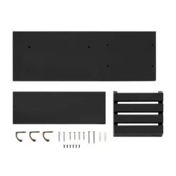 18" Utility Shelf With Pocket And Hanging Hooks Black - Danya B. -Office Furniture GUEST ef27b863 02b8 4ac7 87bf 23aecc12fefb