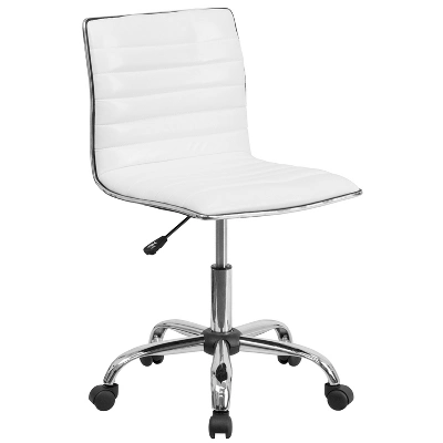 Emma And Oliver Low Back Designer Armless Ribbed Swivel Task Office Chair 18 Emma And Oliver Low Back Designer Armless Ribbed Swivel Task Office Chair - Image 16