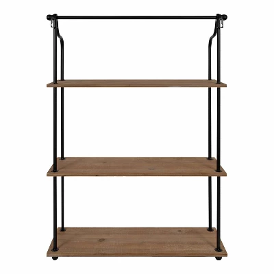 20" X 32" Walters Wood/Metal 3 Tier Shelving Brown - Kate & Laurel All Things Decor 6 20" X 32" Walters Wood/Metal 3 Tier Shelving Brown - Kate & Laurel All Things Decor - Image 4