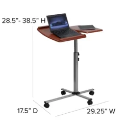 Angle And Height Adjustable Mobile Laptop Computer Table Cherry Top - Flash Furniture -Office Furniture GUEST f2b24e56 d195 4149 b466 bc7628074401