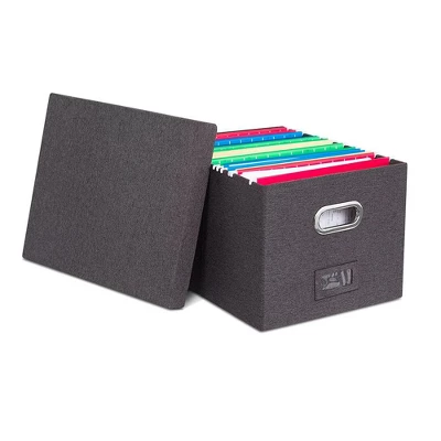 Internet's Best 1-Pack Collapsible File Storage Organizer With Lid - Charcoal 6 Internet's Best 1-Pack Collapsible File Storage Organizer With Lid - Charcoal - Image 4