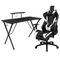BlackArc Tango Gaming Desk & Chair Set - Reclining Gaming Chair With Slide-Out Footrest & Gaming Desk With Cupholder/Headphone Hook -Office Furniture GUEST f49a3922 8a3e 4b16 9cb8 60293e160b7c