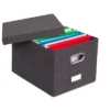 Internet's Best 1-Pack Collapsible File Storage Organizer With Lid - Charcoal -Office Furniture GUEST f4faec2b 47a7 4f0e 802b f100087dbf40