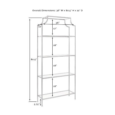80" Aimee Glass Etagere Oil Rubbed Bronze - Crosley 7 80" Aimee Glass Etagere Oil Rubbed Bronze - Crosley - Image 5