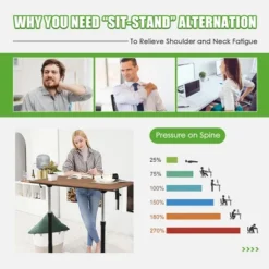 Costway Height Adjustable Computer Desk Sit Stand Rolling Notebook Table NaturalBrownBlack 19 Costway Height Adjustable Computer Desk Sit Stand Rolling Notebook Table NaturalBrownBlack -Office Furniture GUEST f643cf5a af68 4ac0 a6d6 d75088b7bacb