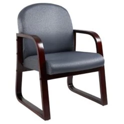 Mahogany Reception Chair - Boss Office Products -Office Furniture GUEST f92ef1e2 670f 49fc 9c30 ba7123da2a24