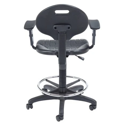 22"-32" Adjustable Height Polyurethane Task Office Chair With Arms Black- Hampden Furnishings 8 22"-32" Adjustable Height Polyurethane Task Office Chair With Arms Black- Hampden Furnishings - Image 6