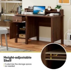 Costway Computer Desk Home Office Writing Workstation W/ Drawer & Hutch -Office Furniture GUEST fb4a5e21 7865 4eba b1b4 cf1513df00c3