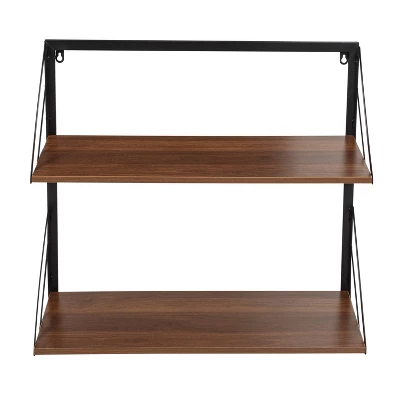 Honey-Can-Do 2 Tier Laundry Shelf With Wood Walnut 5 Honey-Can-Do 2 Tier Laundry Shelf With Wood Walnut - Image 3